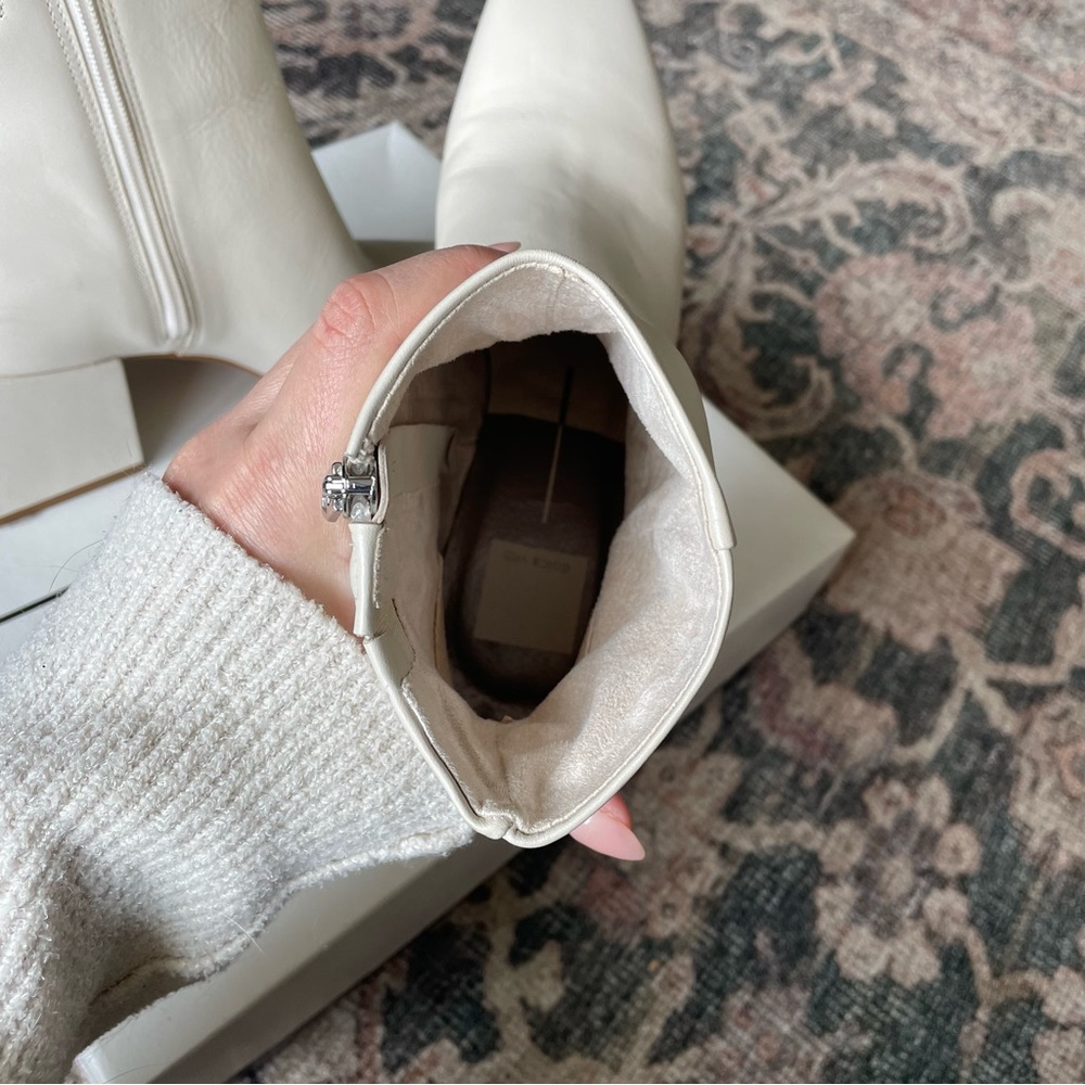 Dolce Vita Cream Heeled Boots - Picture 6 of 11